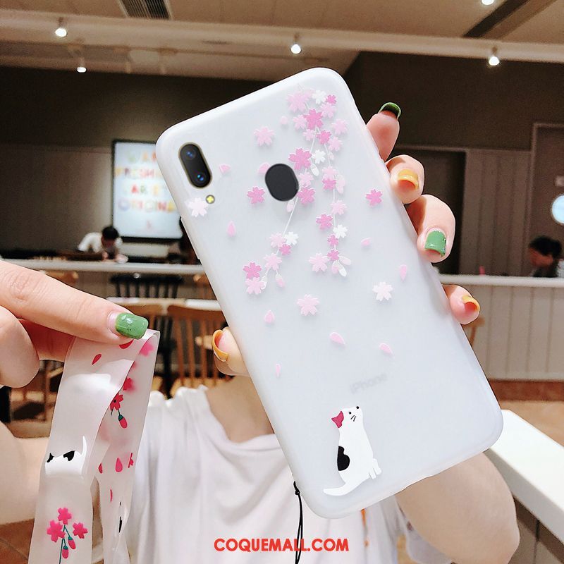 Étui Samsung Galaxy M20 Téléphone Portable Sakura Fluide Doux, Coque Samsung Galaxy M20 Protection Incassable