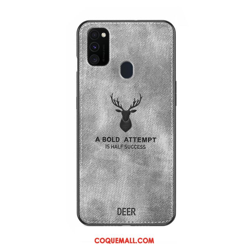 Étui Samsung Galaxy M30s Anneau Incassable Modèle Fleurie, Coque Samsung Galaxy M30s Tissu Ornements Suspendus