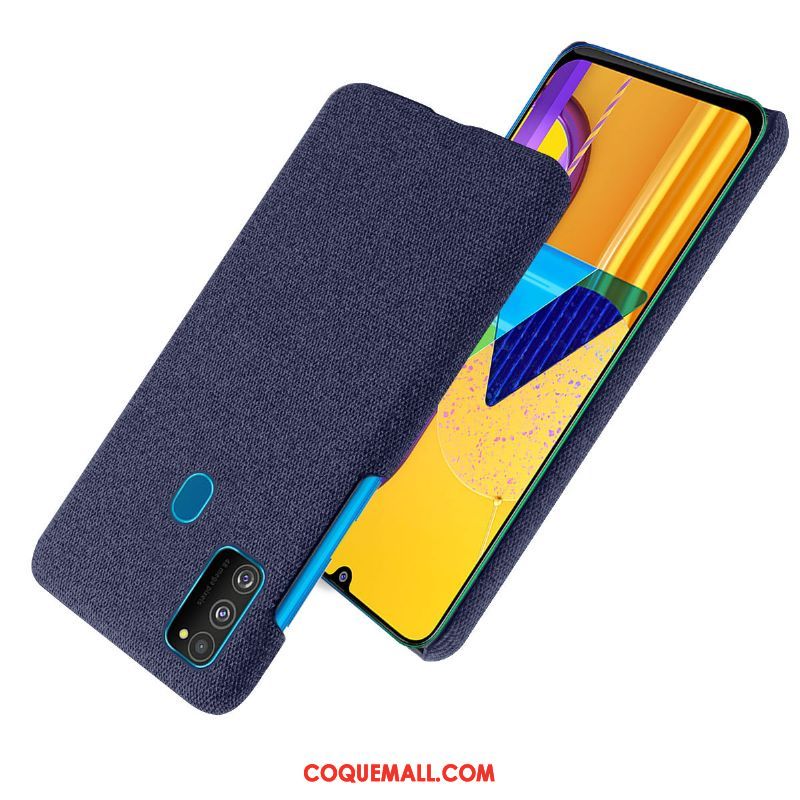 Étui Samsung Galaxy M30s Bordure Téléphone Portable Étoile, Coque Samsung Galaxy M30s Protection Bleu Marin