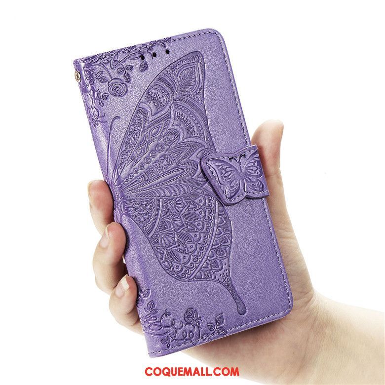 Étui Samsung Galaxy M30s Violet Protection En Cuir, Coque Samsung Galaxy M30s Étoile Téléphone Portable