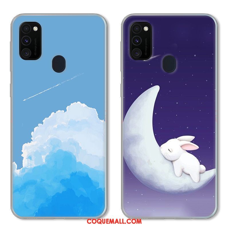 Étui Samsung Galaxy M30s Étoile Téléphone Portable Petit, Coque Samsung Galaxy M30s Bleu Tendance