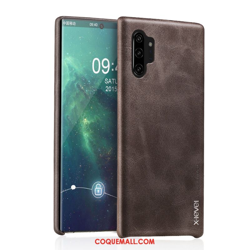 Étui Samsung Galaxy Note 10+ Incassable Foncé Étoile, Coque Samsung Galaxy Note 10+ Cuir Vintage