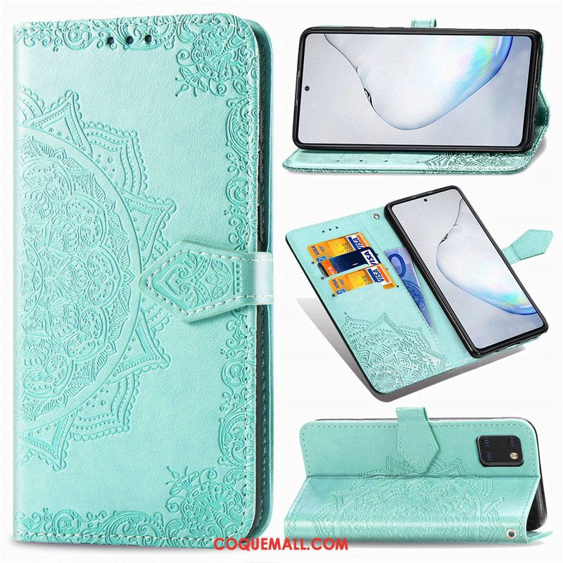 Étui Samsung Galaxy Note 10 Lite En Relief Couleur Unie Téléphone Portable, Coque Samsung Galaxy Note 10 Lite Gaufrage En Cuir