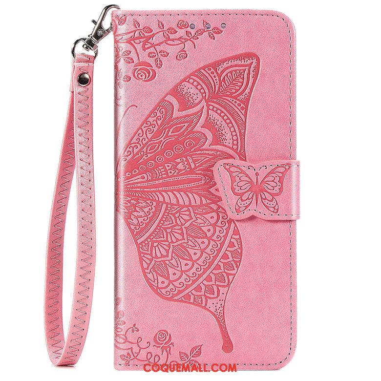 Étui Samsung Galaxy Note 10 Lite Papillon Clamshell Téléphone Portable, Coque Samsung Galaxy Note 10 Lite Étoile Rose