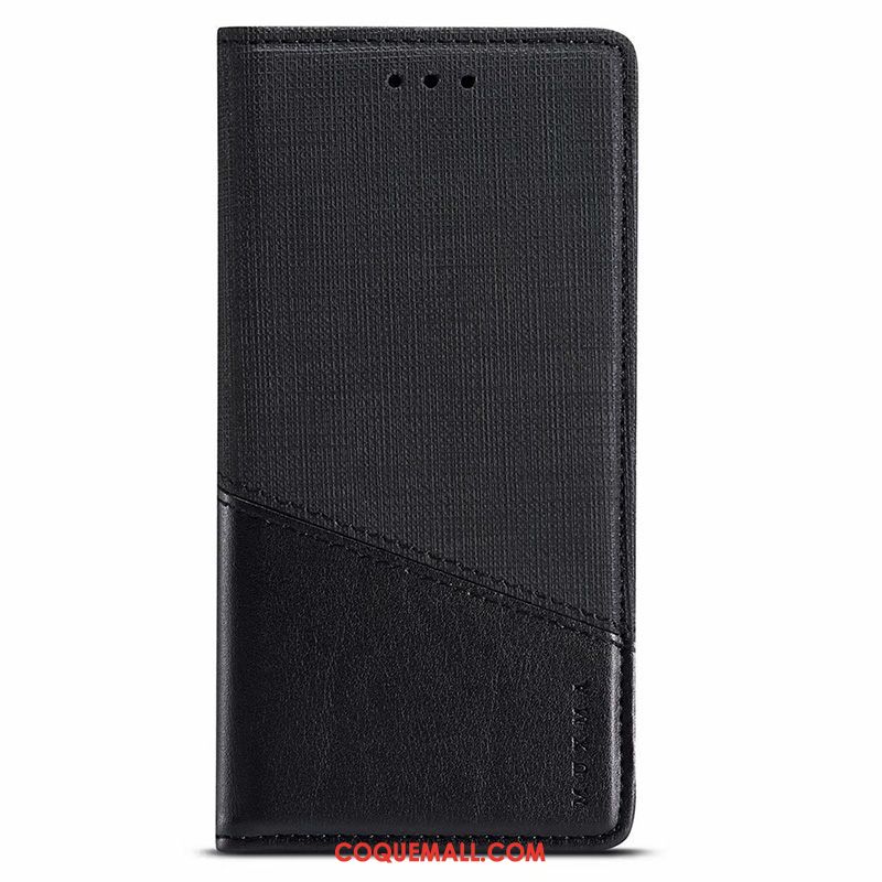 Étui Samsung Galaxy Note 10+ Noir Téléphone Portable Tissu, Coque Samsung Galaxy Note 10+ En Cuir Modèle Fleurie
