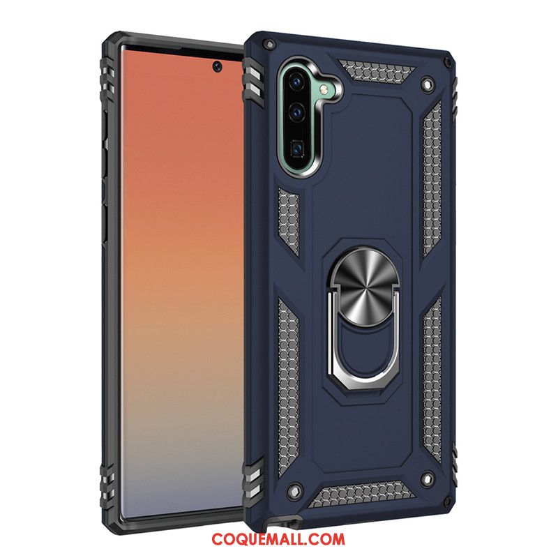 Étui Samsung Galaxy Note 10 Tendance Magnétisme Fluide Doux, Coque Samsung Galaxy Note 10 Bleu Anneau