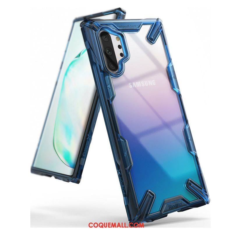 Étui Samsung Galaxy Note 10+ Transparent Créatif Incassable, Coque Samsung Galaxy Note 10+ Bleu Personnalité