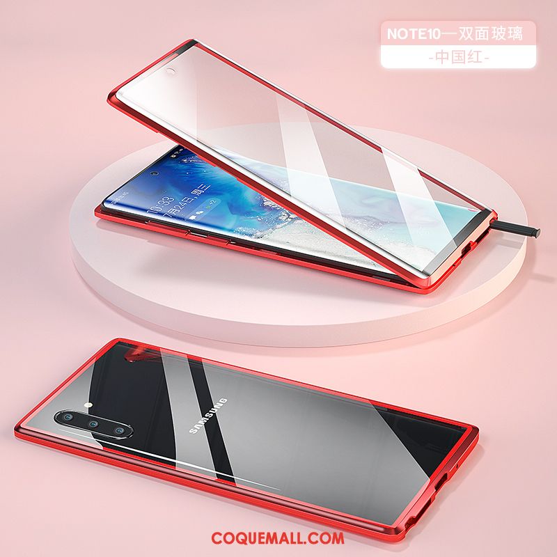Étui Samsung Galaxy Note 10 Transparent Reversible Rouge, Coque Samsung Galaxy Note 10 Téléphone Portable Nouveau