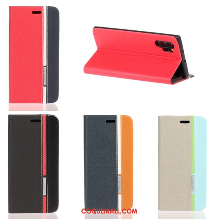 Étui Samsung Galaxy Note 10+ Étoile Fluide Doux Rouge, Coque Samsung Galaxy Note 10+ Téléphone Portable En Cuir