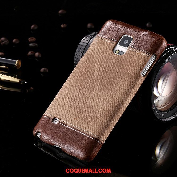 Étui Samsung Galaxy Note 4 Cuir Véritable Étoile Très Mince, Coque Samsung Galaxy Note 4 Téléphone Portable Protection Braun