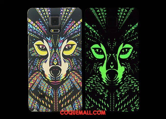 Étui Samsung Galaxy Note 4 Marque De Tendance Vert Totem, Coque Samsung Galaxy Note 4 Animal Gaufrage