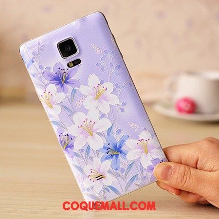 Étui Samsung Galaxy Note 4 Protection Peinture Très Mince, Coque Samsung Galaxy Note 4 Gaufrage Téléphone Portable