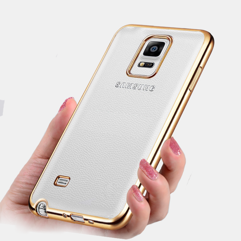 Étui Samsung Galaxy Note 4 Très Mince Transparent Téléphone Portable, Coque Samsung Galaxy Note 4 Silicone Or