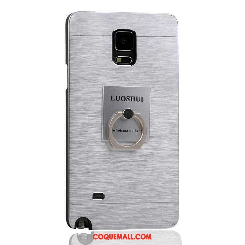Étui Samsung Galaxy Note 4 Téléphone Portable Incassable Protection, Coque Samsung Galaxy Note 4 Gris Anneau