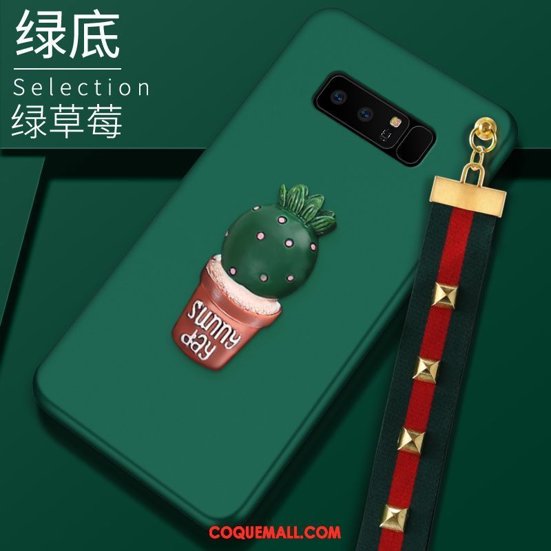 Étui Samsung Galaxy Note 8 Dessin Animé Vert Étoile, Coque Samsung Galaxy Note 8 Fluide Doux Téléphone Portable