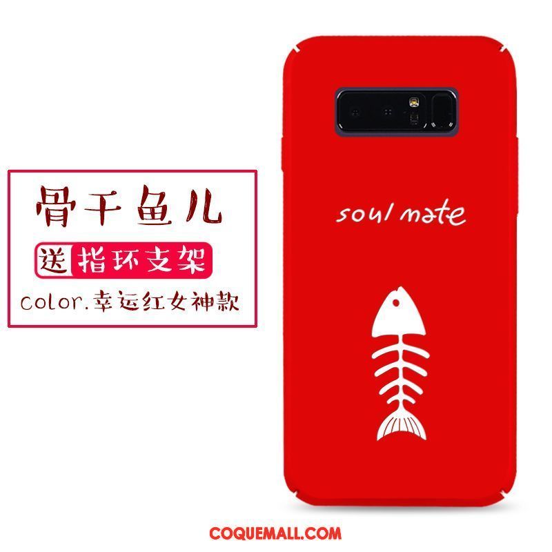 Étui Samsung Galaxy Note 8 Délavé En Daim Personnalité Rouge, Coque Samsung Galaxy Note 8 Fluide Doux Incassable