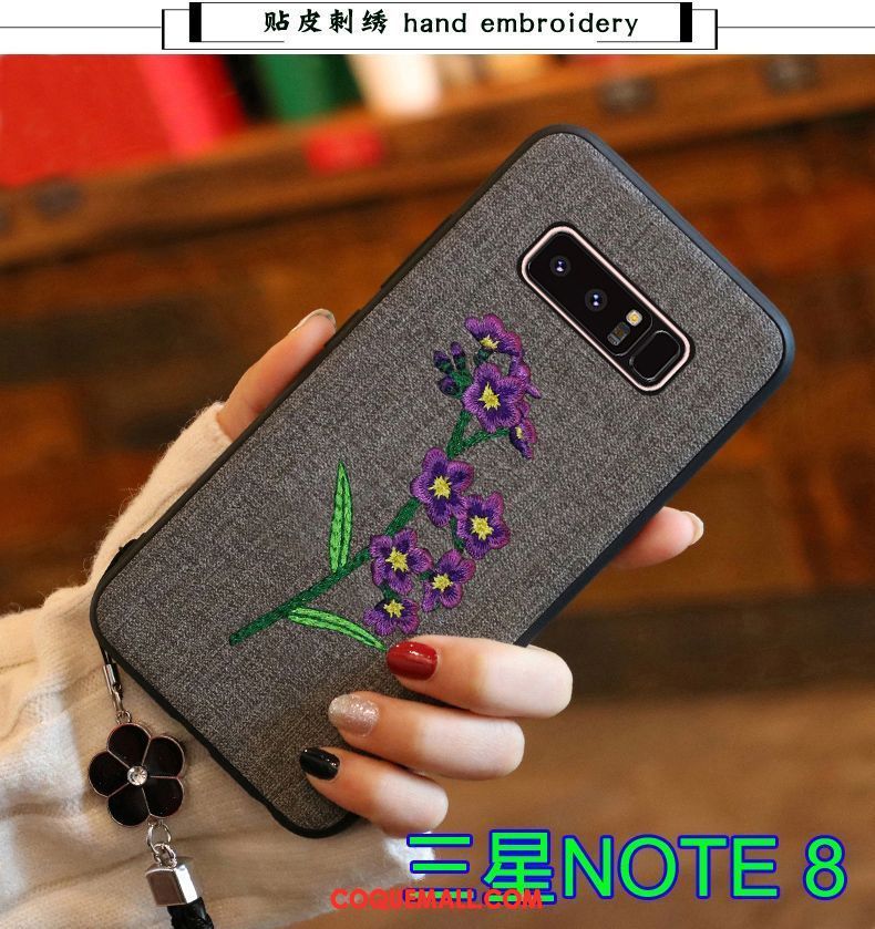 Étui Samsung Galaxy Note 8 Silicone Tendance Protection, Coque Samsung Galaxy Note 8 Gris Étoile