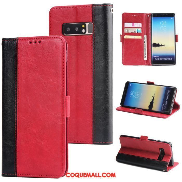 Étui Samsung Galaxy Note 8 Étui En Cuir Fluide Doux Protection, Coque Samsung Galaxy Note 8 Clamshell Incassable