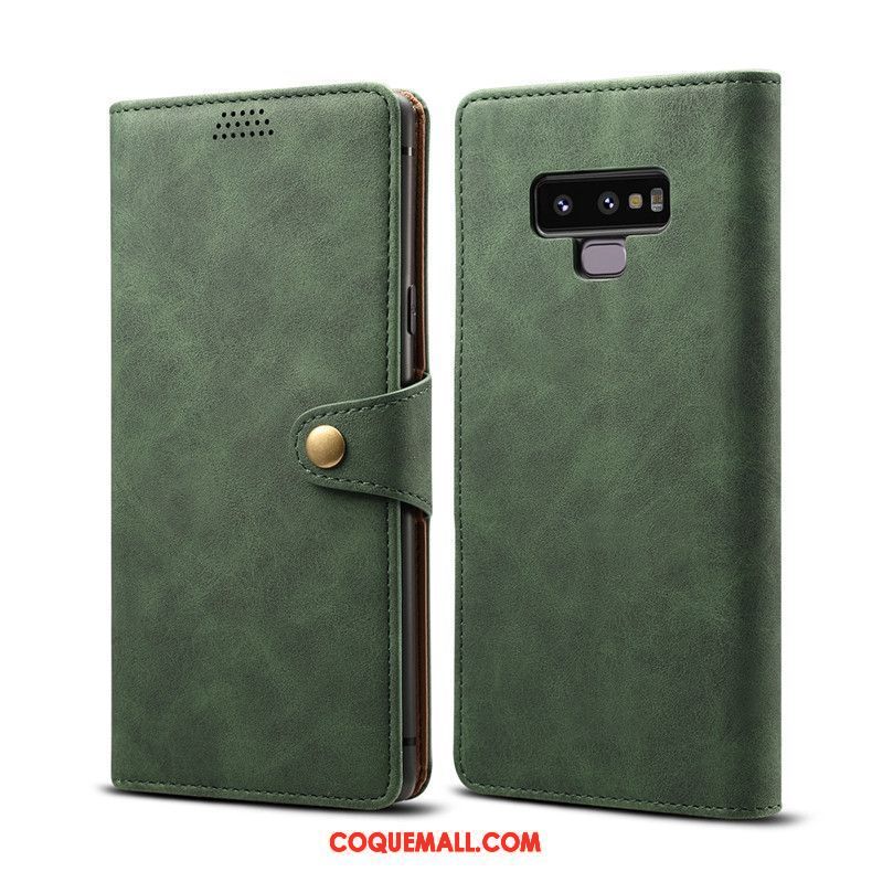 Étui Samsung Galaxy Note 9 Incassable Étui En Cuir Étoile, Coque Samsung Galaxy Note 9 Vert Fluide Doux