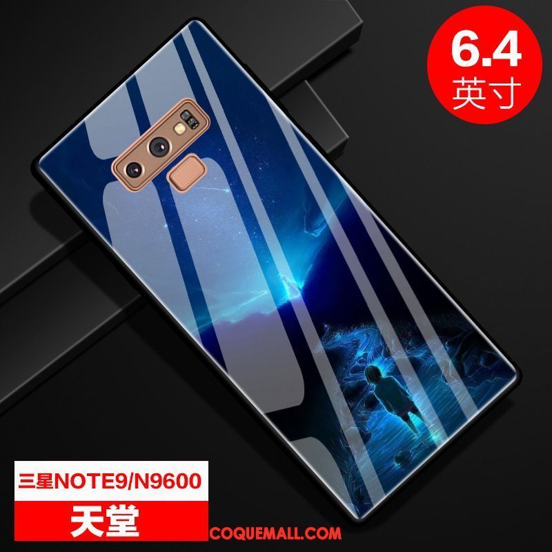 Étui Samsung Galaxy Note 9 Étoile Ciel Étoilé Verre, Coque Samsung Galaxy Note 9 Bleu Miroir