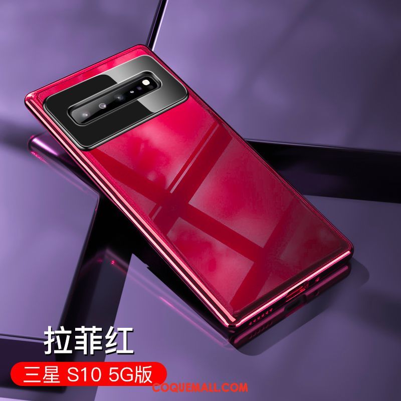 Étui Samsung Galaxy S10 5g Amoureux Verre Téléphone Portable, Coque Samsung Galaxy S10 5g Rouge Nouveau