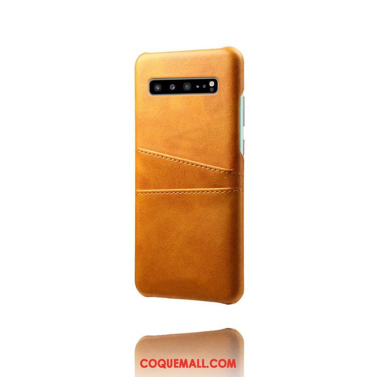 Étui Samsung Galaxy S10 5g Bovins Modèle Fleurie Petit, Coque Samsung Galaxy S10 5g Personnalité Cuir Braun