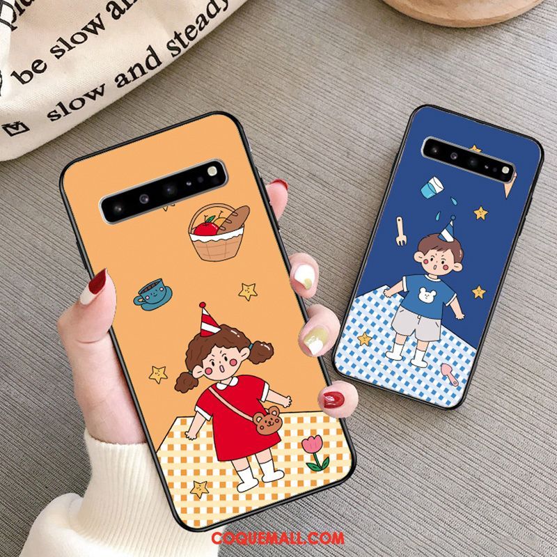 Étui Samsung Galaxy S10 5g Protection Tout Compris Jaune, Coque Samsung Galaxy S10 5g Fluide Doux Étoile