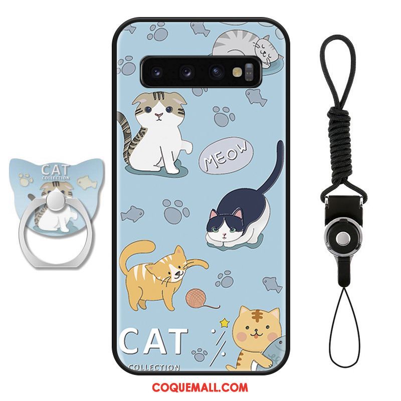 Étui Samsung Galaxy S10+ Amoureux Protection Chat, Coque Samsung Galaxy S10+ Net Rouge Téléphone Portable