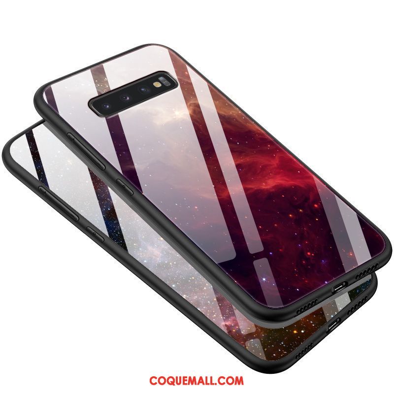 Étui Samsung Galaxy S10 Ciel Étoilé Protection Créatif, Coque Samsung Galaxy S10 Rouge Difficile