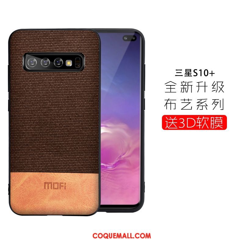 Étui Samsung Galaxy S10+ Fluide Doux Tout Compris Légères, Coque Samsung Galaxy S10+ Très Mince Modèle Fleurie Braun