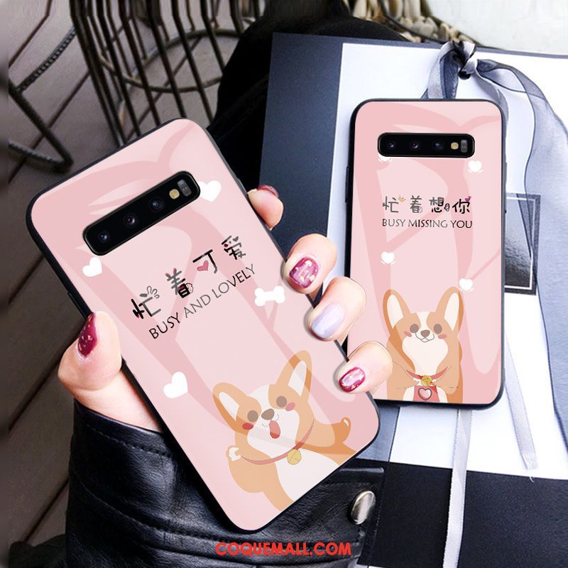 Étui Samsung Galaxy S10+ Incassable Créatif Rose, Coque Samsung Galaxy S10+ Étoile Téléphone Portable