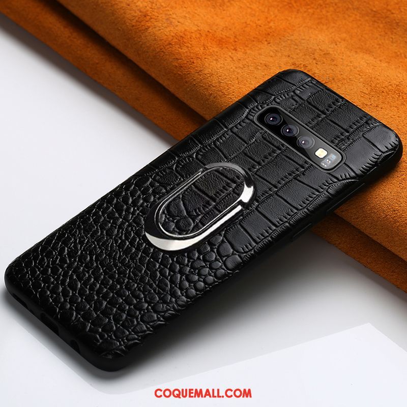 Étui Samsung Galaxy S10 Magnétisme Étoile À Bord, Coque Samsung Galaxy S10 Noir Protection