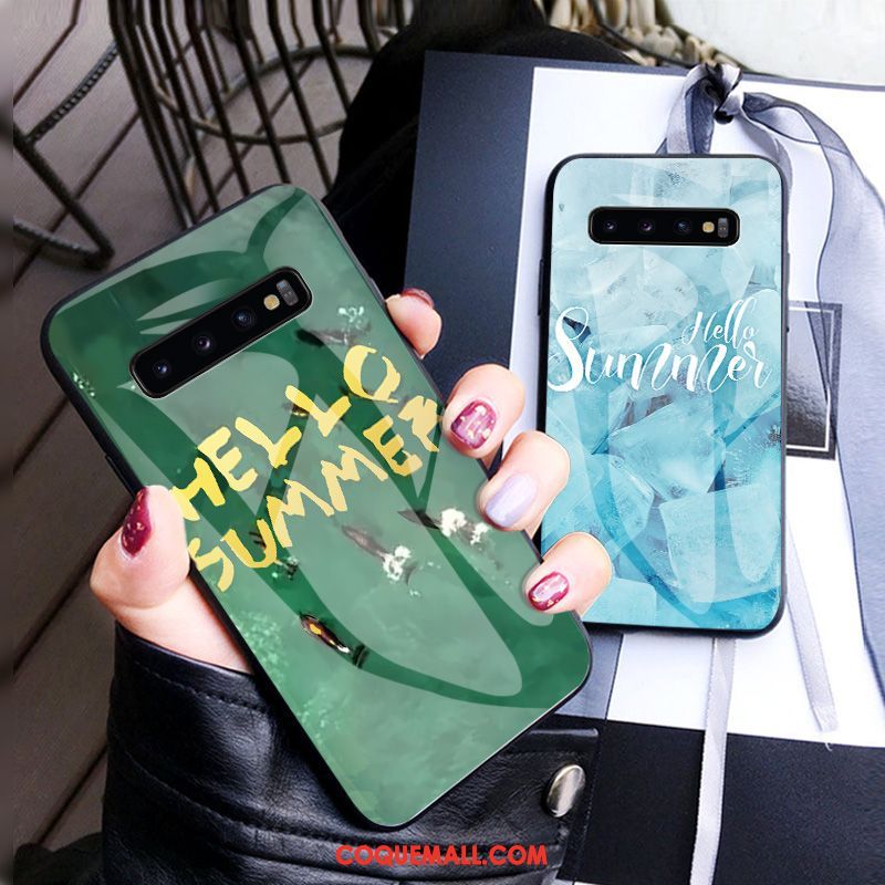 Étui Samsung Galaxy S10+ Marque De Tendance Étoile Protection, Coque Samsung Galaxy S10+ Lettre Ornements Suspendus