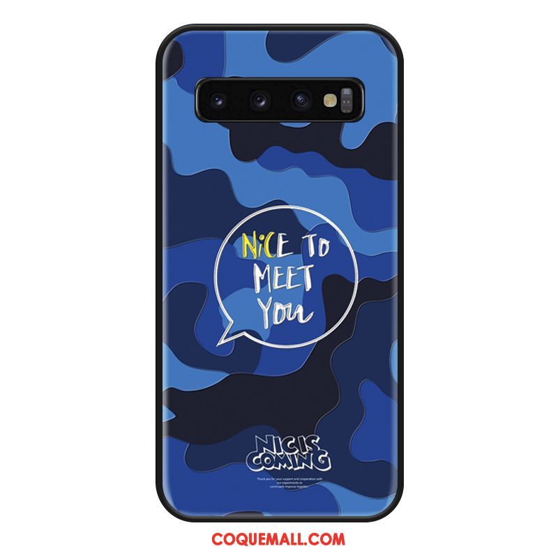 Étui Samsung Galaxy S10 Personnalité Créatif Bleu, Coque Samsung Galaxy S10 Étoile Protection