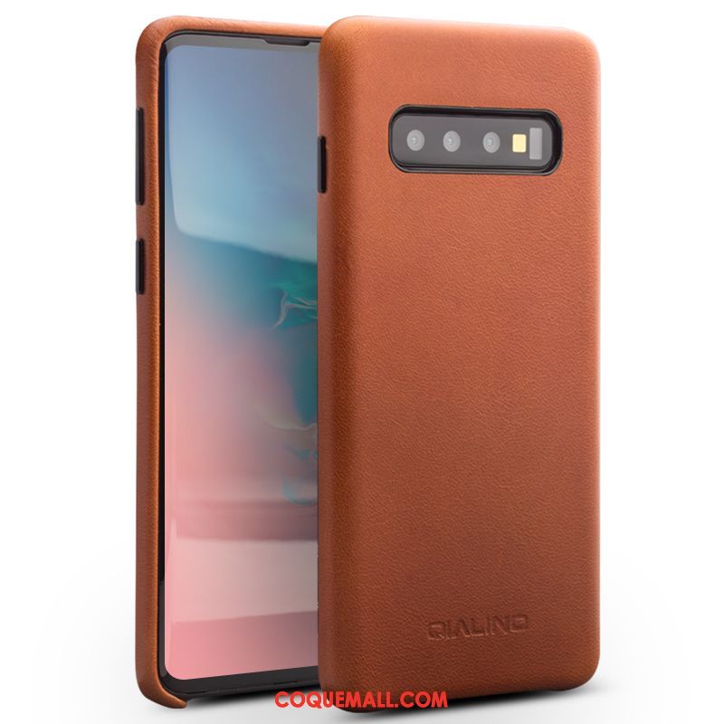 Étui Samsung Galaxy S10 Protection Petit Légères, Coque Samsung Galaxy S10 Téléphone Portable Business Braun