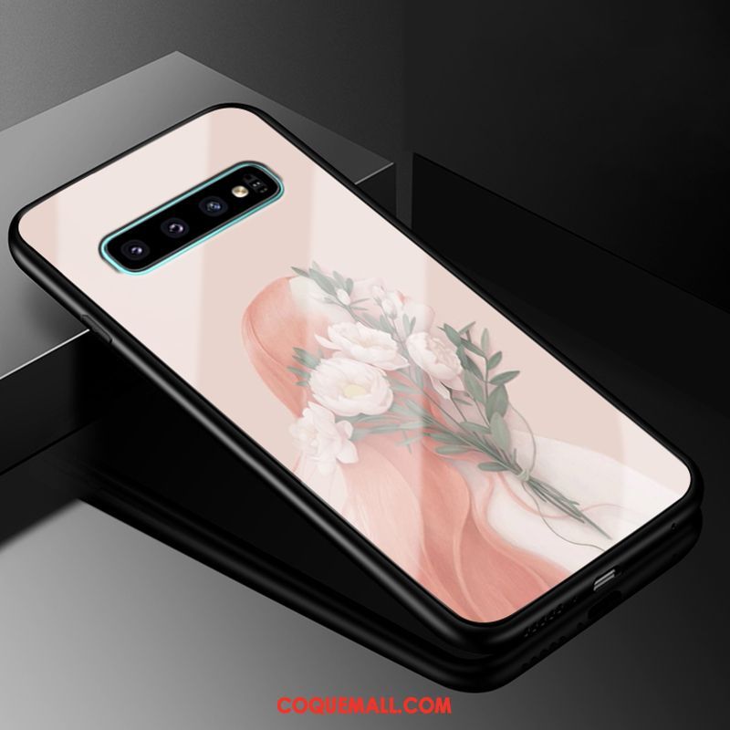 Étui Samsung Galaxy S10 Silicone Protection Incassable, Coque Samsung Galaxy S10 Verre Étoile