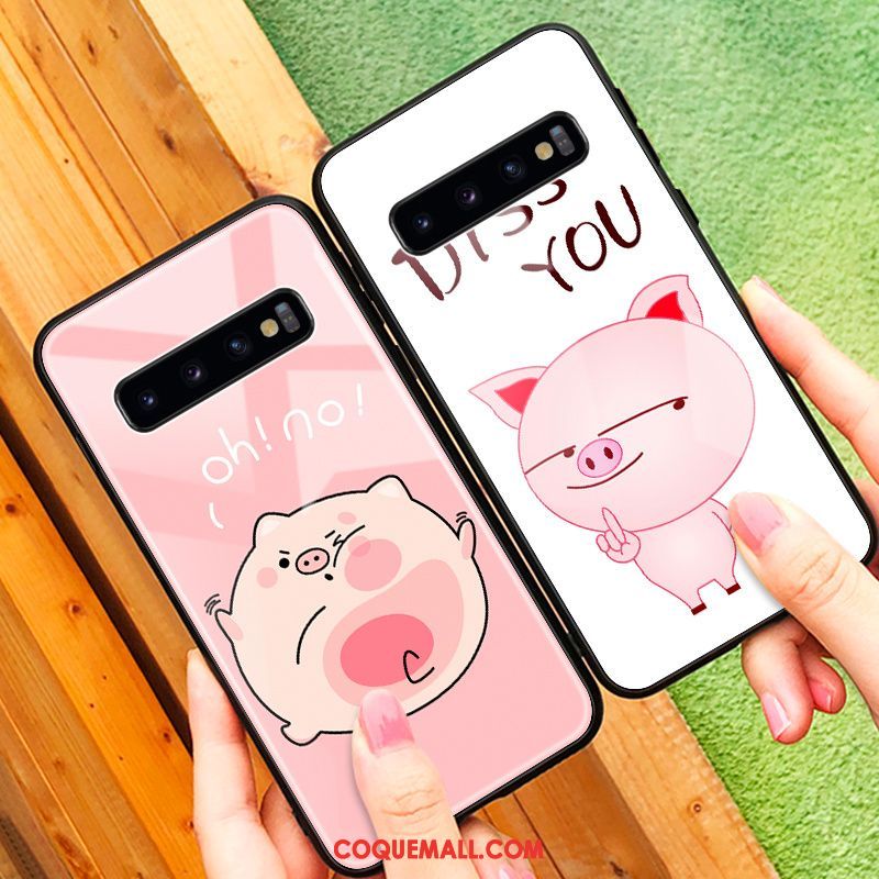 Étui Samsung Galaxy S10 Silicone Verre Trempé Étoile, Coque Samsung Galaxy S10 Personnalité Dessin Animé