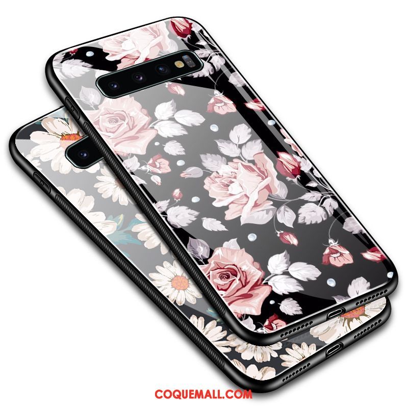 Étui Samsung Galaxy S10 Simple Rose Étoile, Coque Samsung Galaxy S10 Silicone Incassable