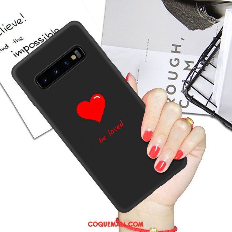 Étui Samsung Galaxy S10+ Tendance Dessin Animé Incassable, Coque Samsung Galaxy S10+ Téléphone Portable Noir