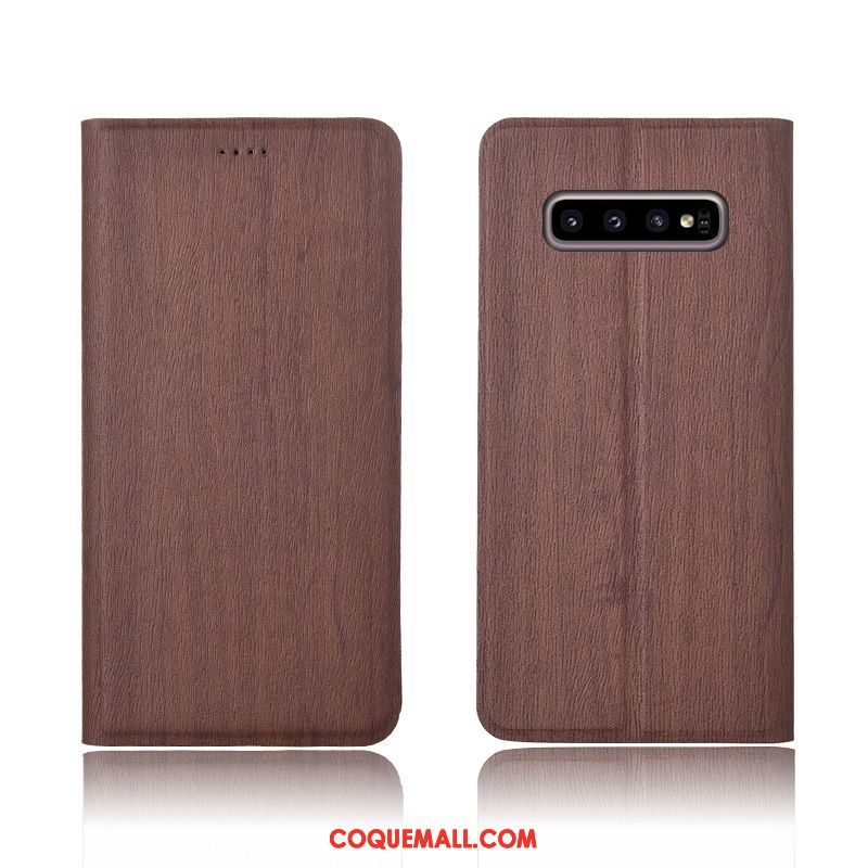 Étui Samsung Galaxy S10 Tout Compris Modèle Fleurie Clamshell, Coque Samsung Galaxy S10 Téléphone Portable Arbres Braun