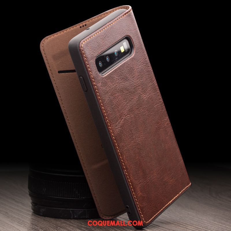 Étui Samsung Galaxy S10+ Très Mince Protection Étoile, Coque Samsung Galaxy S10+ Luxe Téléphone Portable Braun