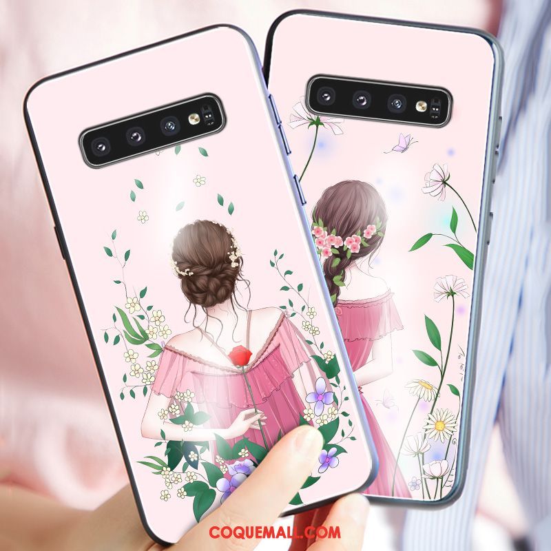 Étui Samsung Galaxy S10 Téléphone Portable Fluide Doux Créatif, Coque Samsung Galaxy S10 Protection Verre