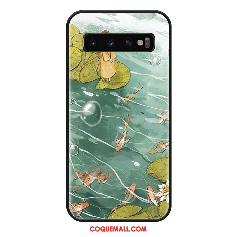 Étui Samsung Galaxy S10 Téléphone Portable Ornements Suspendus Créatif, Coque Samsung Galaxy S10 Mode Vert