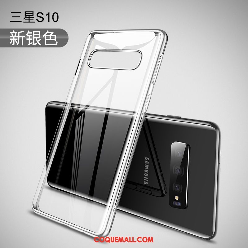 Étui Samsung Galaxy S10 Téléphone Portable Transparent Tout Compris, Coque Samsung Galaxy S10 Créatif Argent