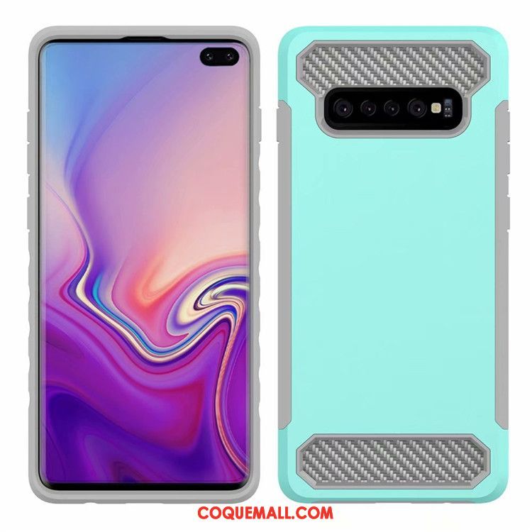 Étui Samsung Galaxy S10 Vert Incassable Étoile, Coque Samsung Galaxy S10 Fibre Modèle Fleurie