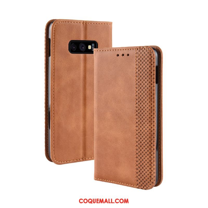 Étui Samsung Galaxy S10e Carte Étoile Incassable, Coque Samsung Galaxy S10e Téléphone Portable Vintage Braun