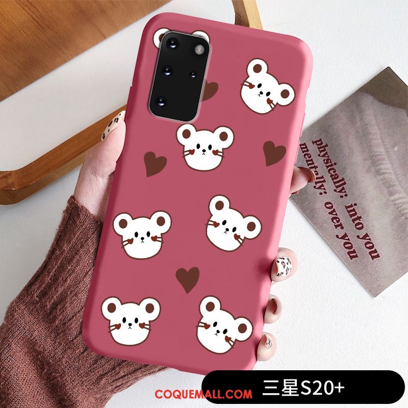 Étui Samsung Galaxy S20+ Nouveau Fluide Doux Rose, Coque Samsung Galaxy S20+ Personnalité Protection