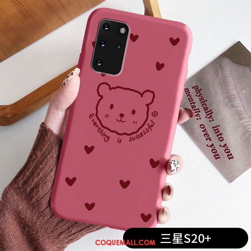 Étui Samsung Galaxy S20+ Rose Petit Fluide Doux, Coque Samsung Galaxy S20+ Protection Silicone