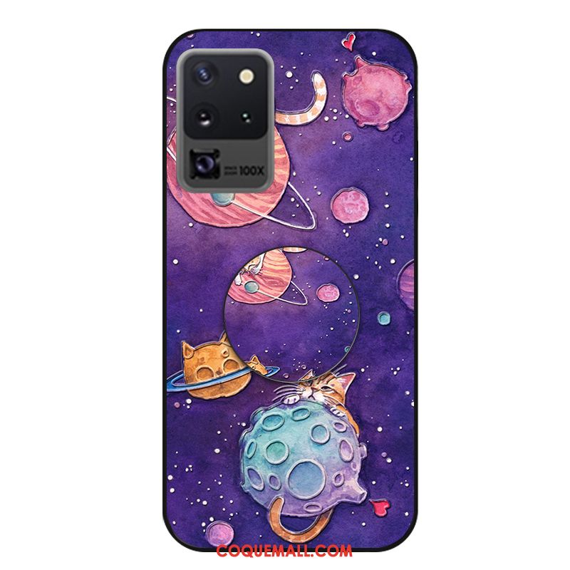 Étui Samsung Galaxy S20 Ultra Ethnique Animal Violet, Coque Samsung Galaxy S20 Ultra Chat Incassable