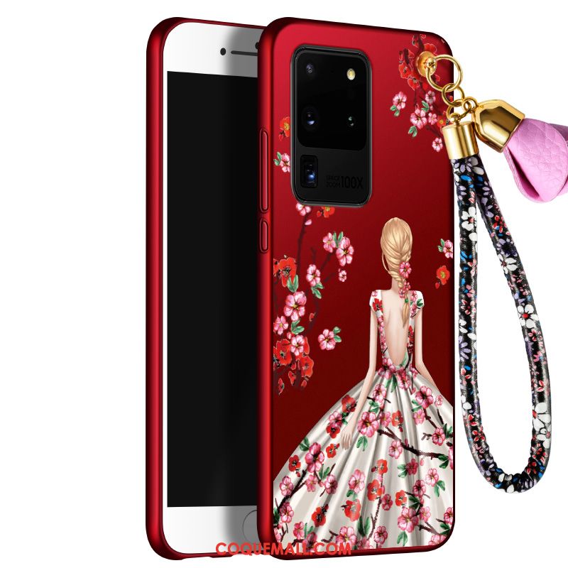 Étui Samsung Galaxy S20 Ultra Nouveau Incassable Rouge, Coque Samsung Galaxy S20 Ultra Créatif Fluide Doux